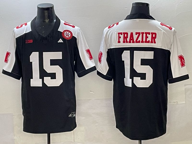 Men Nebraska Cornhuskers #15 Frazier black 2025 Vapor Limited NCAA Jersey 01